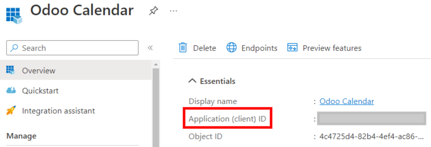 انتخاب شناسه کلاینت OAuth.