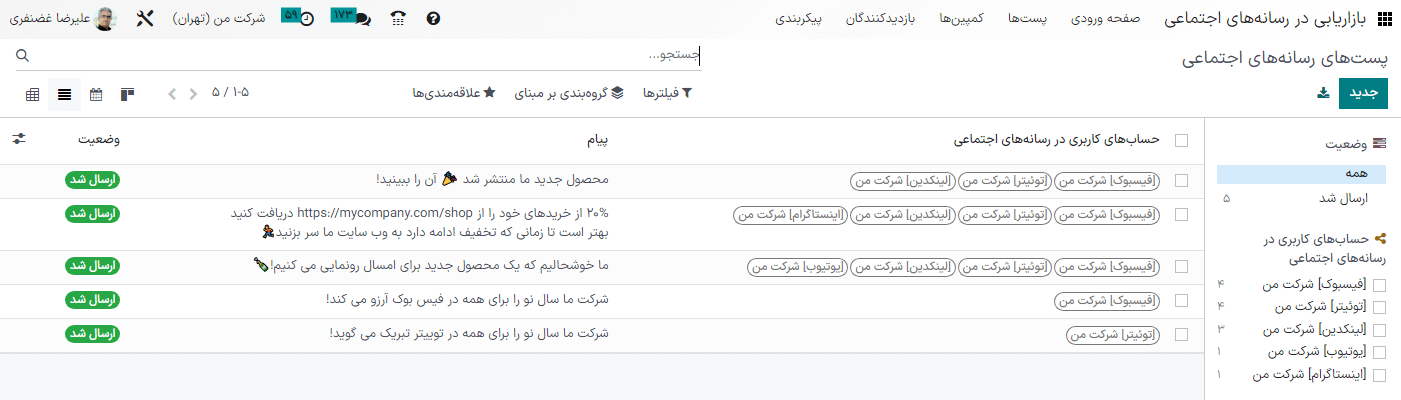 تغییر توالی مدلها در نمای لیست.