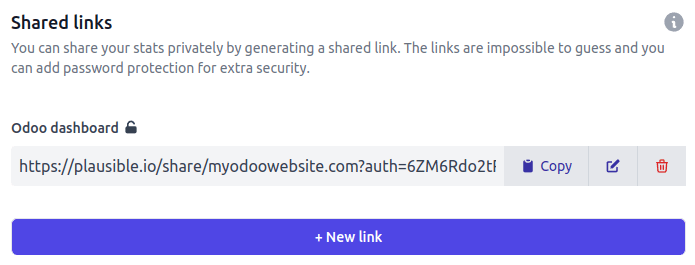 کپی URL لینک اشتراکی از Plausible.io