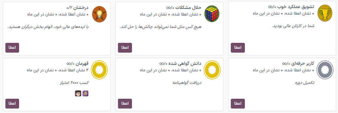 تمام نشانهای موجود، در داشبورد نشانها.