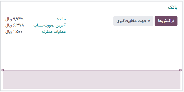 دسترسی به ابزار مغایرتگیری بانک از داشبورد حسابداری