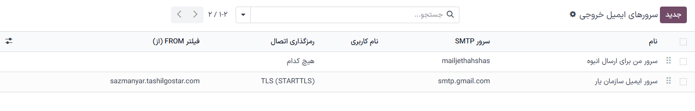 تفکیک سرور ایمیل اودوو برای ایمیلهای تراکنشی و سرور ایمیل برای ارسال انبوه.
