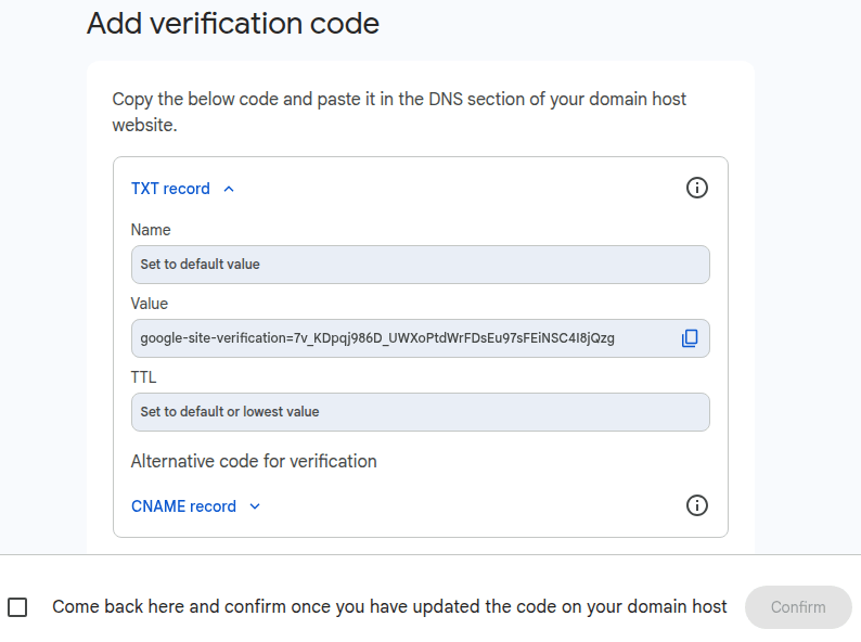 کپی مقدار TXT در Google Workspace